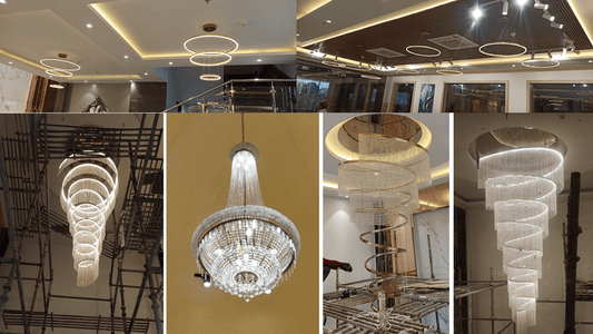 Learn About SKA Divya Towers - Club House and Temple Chandeliers - Brand name Jagmag Lights