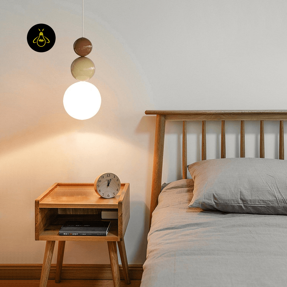 Jagmag Lights Acrylic Ball Pendant Light | Modern 3-Sphere Design | G9 | Brown/Beige | Made in India - Jagmag Lights