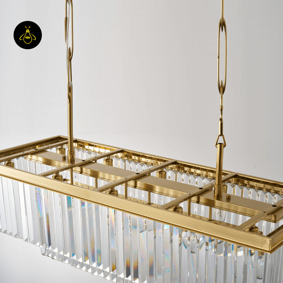 Jagmag Lights Eternal Shine Crystal Chandelier, Satin Gold Finish, for Living Room or Dining Room - Jagmag Lights