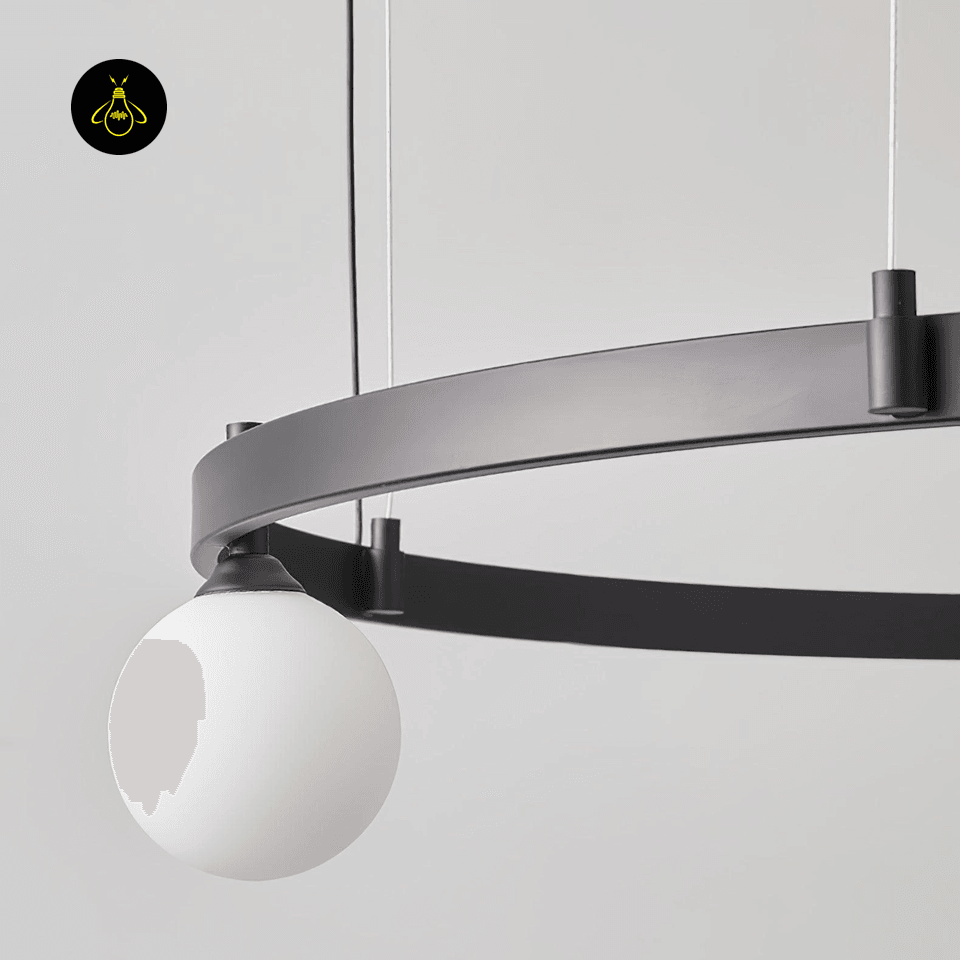 Jagmag Modern Glass Sphere Chandelier, 32.3-Inch Diameter, Black Finish - Jagmag Lights