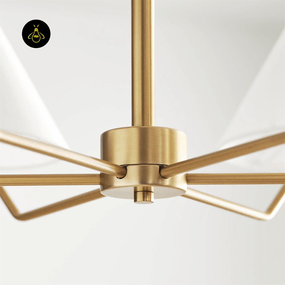 Jagmag Modern Fabric Shade Chandelier - Brass Finish, 6 Lights, 37.8-Inch - Dining Room Lighting - Jagmag Lights