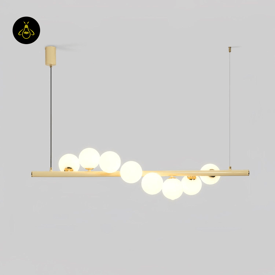 Jagmag Lights Wave Chandelier with Creamy Yellow Finish, 47.2″ Length, Adjustable Height, for Living Room or Dining Room - Jagmag Lights