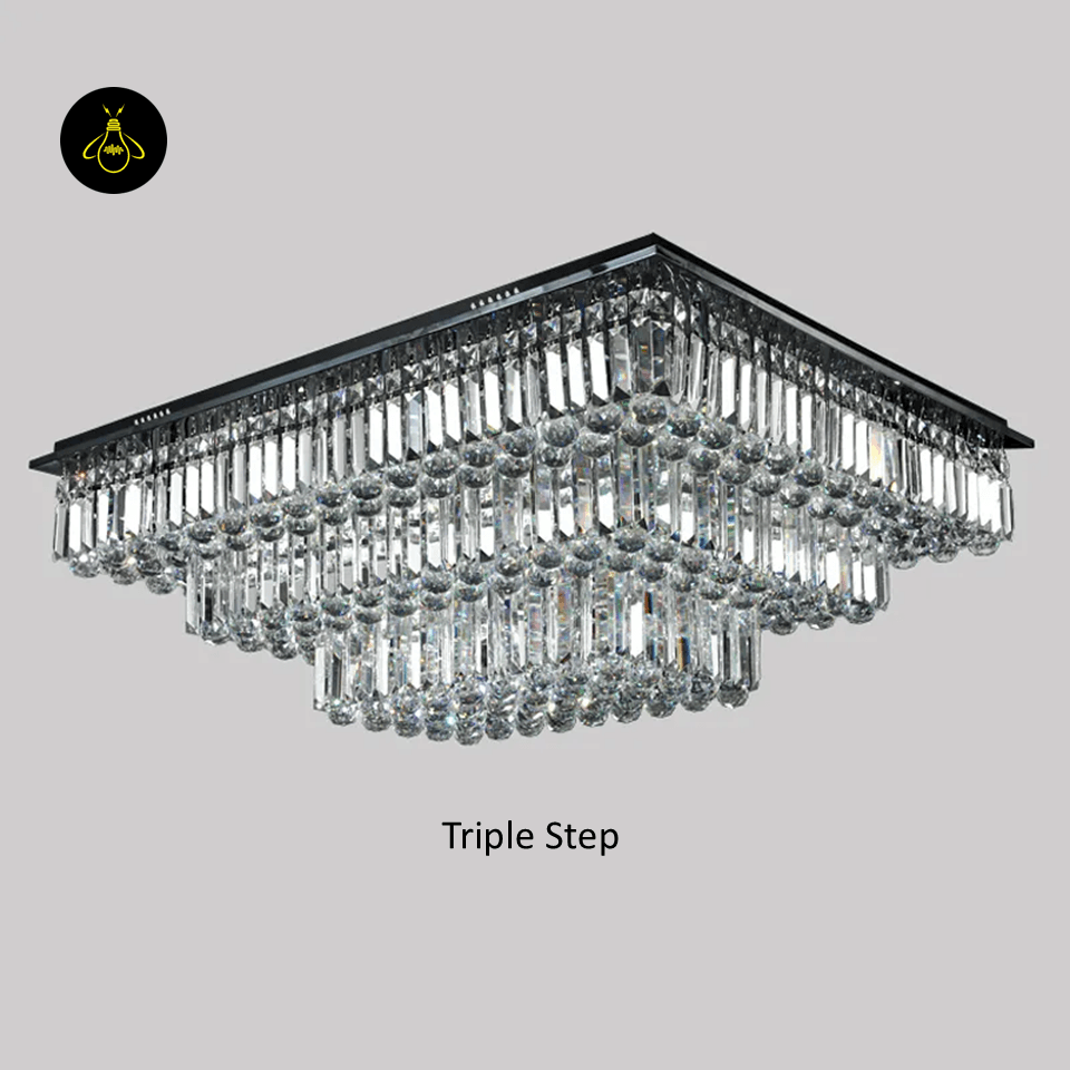 Jagmag Lights Raindrop Crystal Flush Mount Chandelier, K9 Crystal, for Living Room, Dining Room, or Bedroom - Jagmag Lights