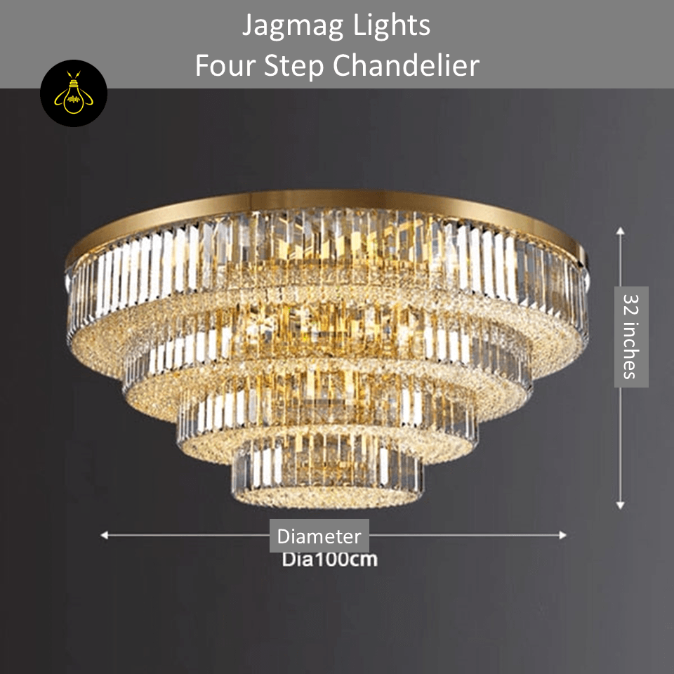 Jagmag Lights Contemporary Crystal Ceiling Chandelier, Modern Design, for Living Room, Dining Room, or Bedroom - Jagmag Lights