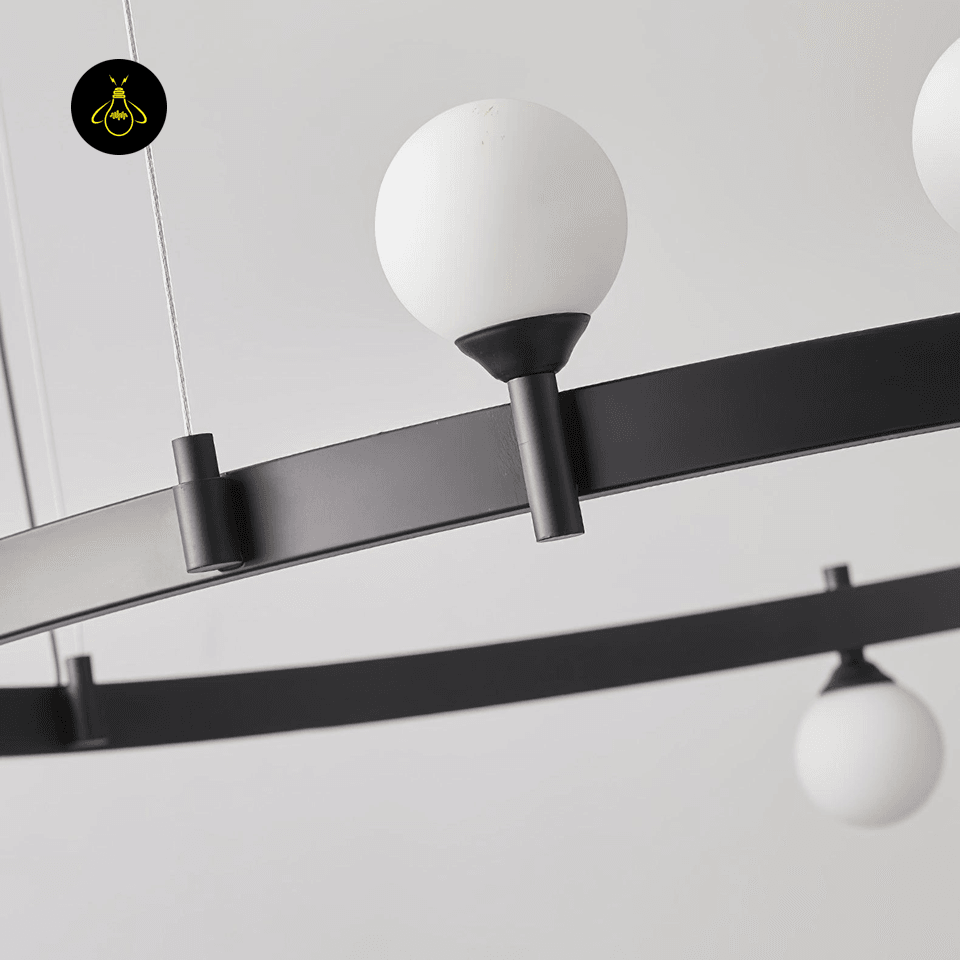 Jagmag Modern Glass Sphere Chandelier, 32.3-Inch Diameter, Black Finish - Jagmag Lights