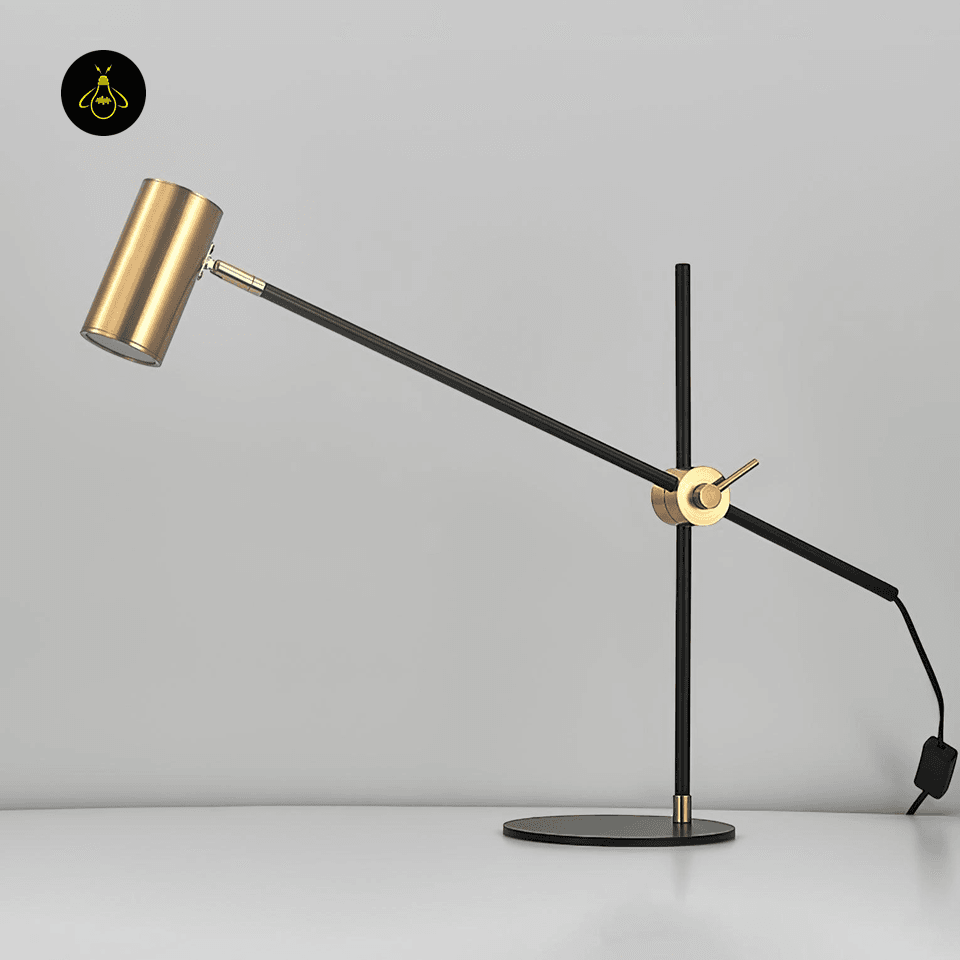 Jagmag Lektor Table Lamp - Articulating Metal Lamp in Gold & Black, 60cm Diameter, for Versatile Lighting - Fancy and Decorative lights - Brand name jagmag lights