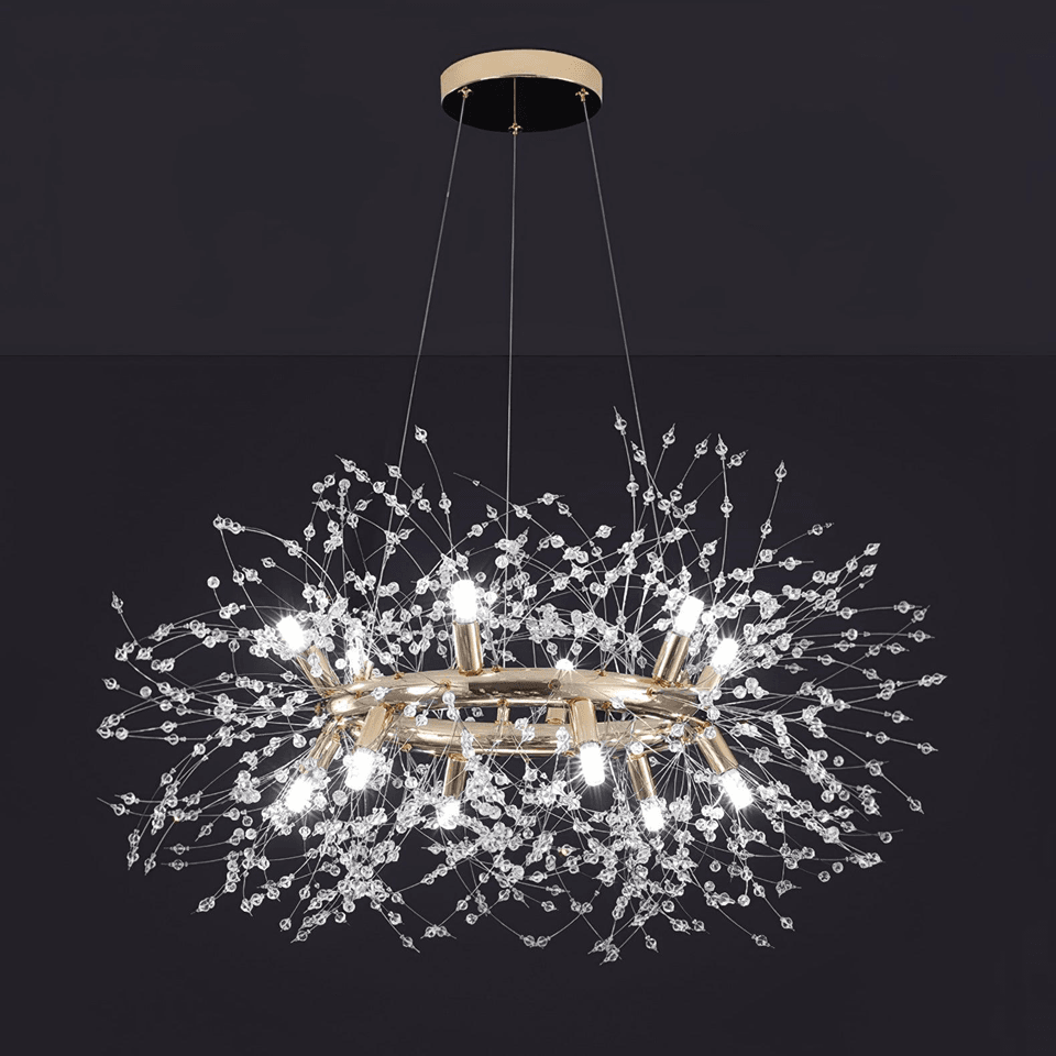 Jagmag Lights Dandelion Chandelier with K9 Crystal, 29.5-Inch, for Living Room - Fancy and Decorative lights - Brand name jagmag lights