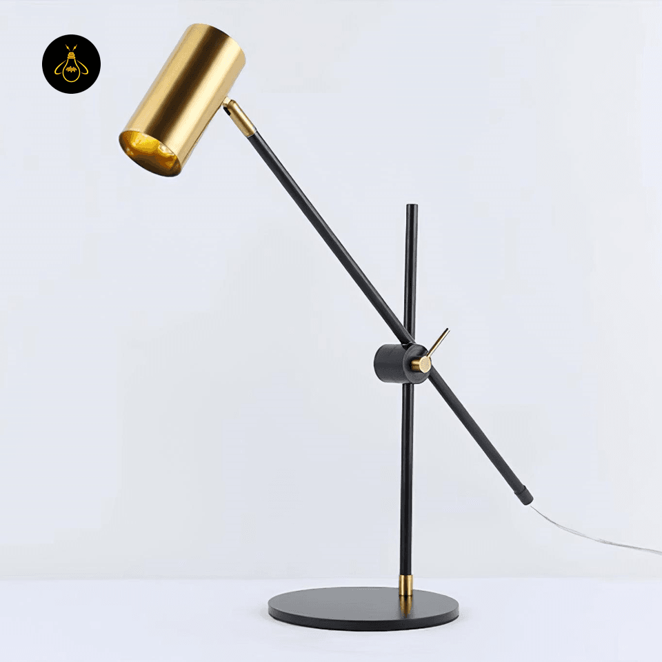 Jagmag Lektor Table Lamp - Articulating Metal Lamp in Gold & Black, 60cm Diameter, for Versatile Lighting - Fancy and Decorative lights - Brand name jagmag lights