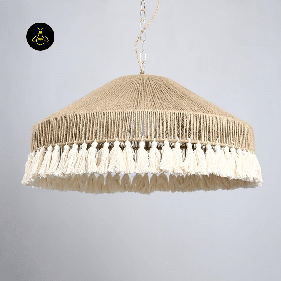 Jagmag Lights Bohemian Fringe Pendant Lamp | Tassel Design | Hemp Rope Pendant Light - Jagmag Lights