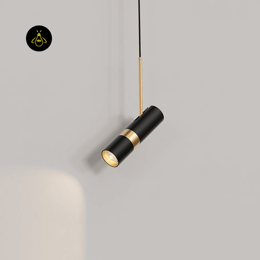 Jagmag Lights Pendant Light | Modern Design GU10 LED | Iron Aluminum | 2.4 Inch x 7.9 Inch | Black Gold Finishes | Kitchen Island Bedside Bathroom | Stylish Compact | Modern GU10 Pendant Light Black Gold Mini Pendant - Fancy and Decorative lights - Brand name jagmag lights