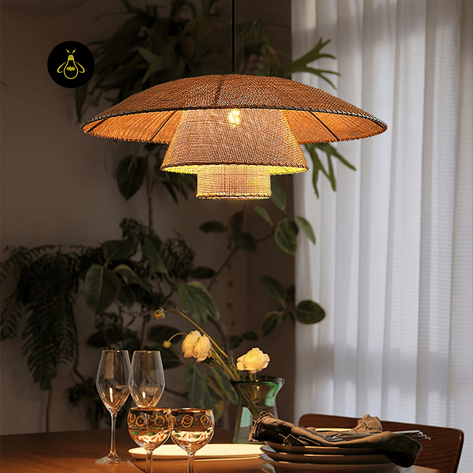 Jagmag Lights Rattan Pendant Light | Hat Weave Design | E26/E27 - Jagmag Lights