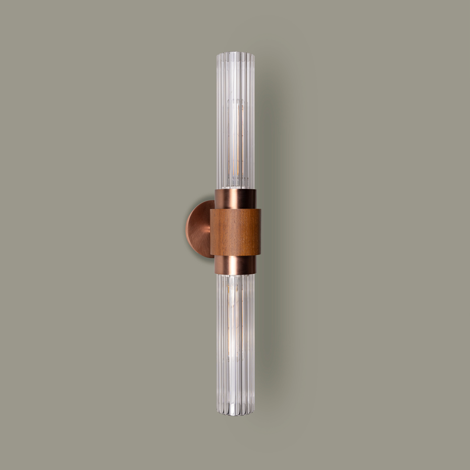 Handcrafted Wood & Glass Wall Lamp for Living Room | Jagmag Lights