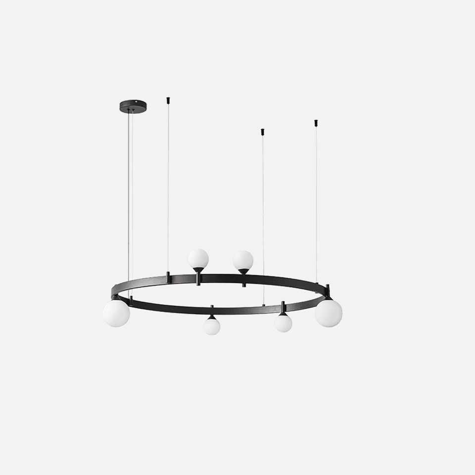 Jagmag Modern Glass Sphere Chandelier, 32.3-Inch Diameter, Black Finish - Jagmag Lights