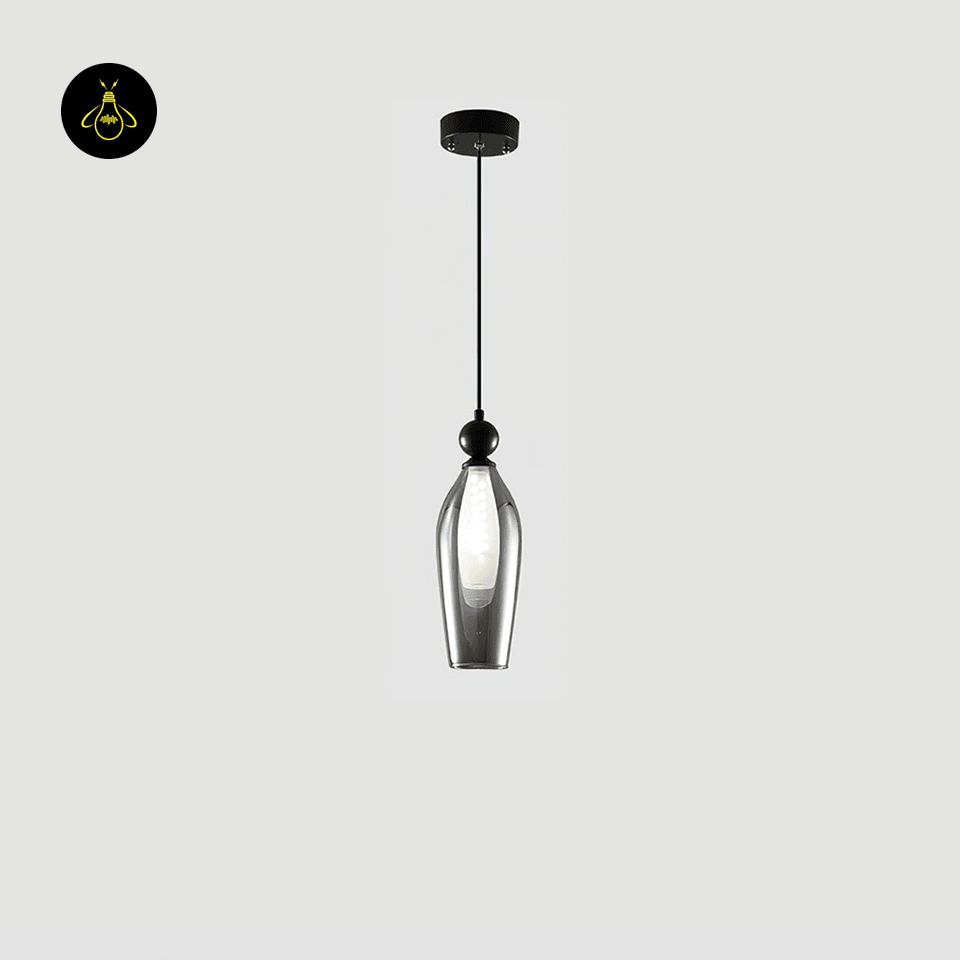 Jagmag Lights Vista Glass Hanging Light | Teardrop Pendant Lamp | Modern Smoked Glass | LED | India - Jagmag Lights