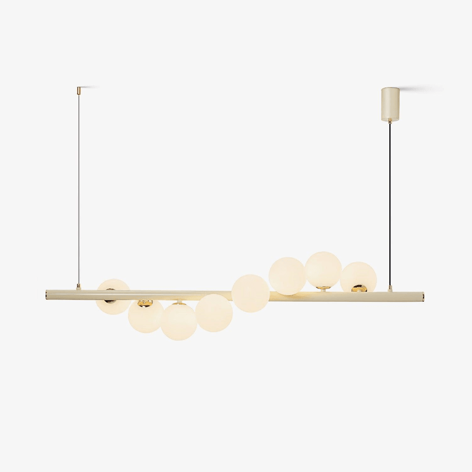 Jagmag Lights Wave Chandelier with Creamy Yellow Finish, 47.2″ Length, Adjustable Height, for Living Room or Dining Room - Jagmag Lights