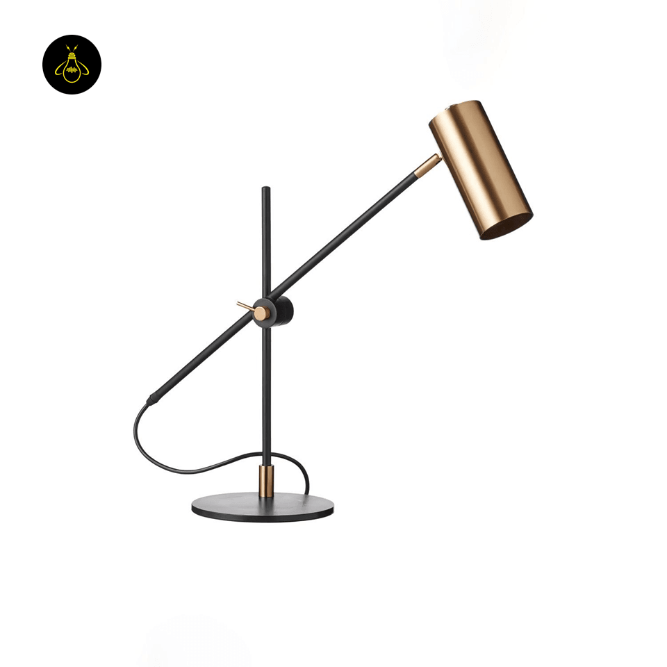 Jagmag Lektor Table Lamp - Articulating Metal Lamp in Gold & Black, 60cm Diameter, for Versatile Lighting - Fancy and Decorative lights - Brand name jagmag lights