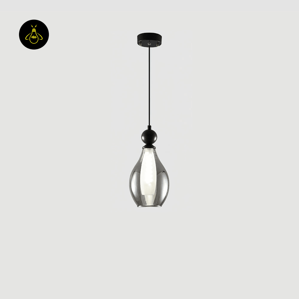 Jagmag Lights Vista Glass Hanging Light | Teardrop Pendant Lamp | Modern Smoked Glass | LED | India - Jagmag Lights