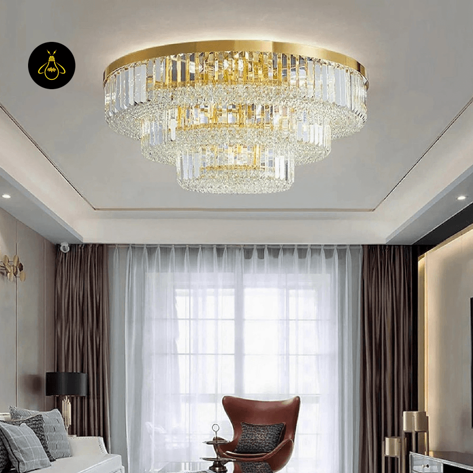 Jagmag Lights Contemporary Crystal Ceiling Chandelier, Modern Design, for Living Room, Dining Room, or Bedroom - Jagmag Lights