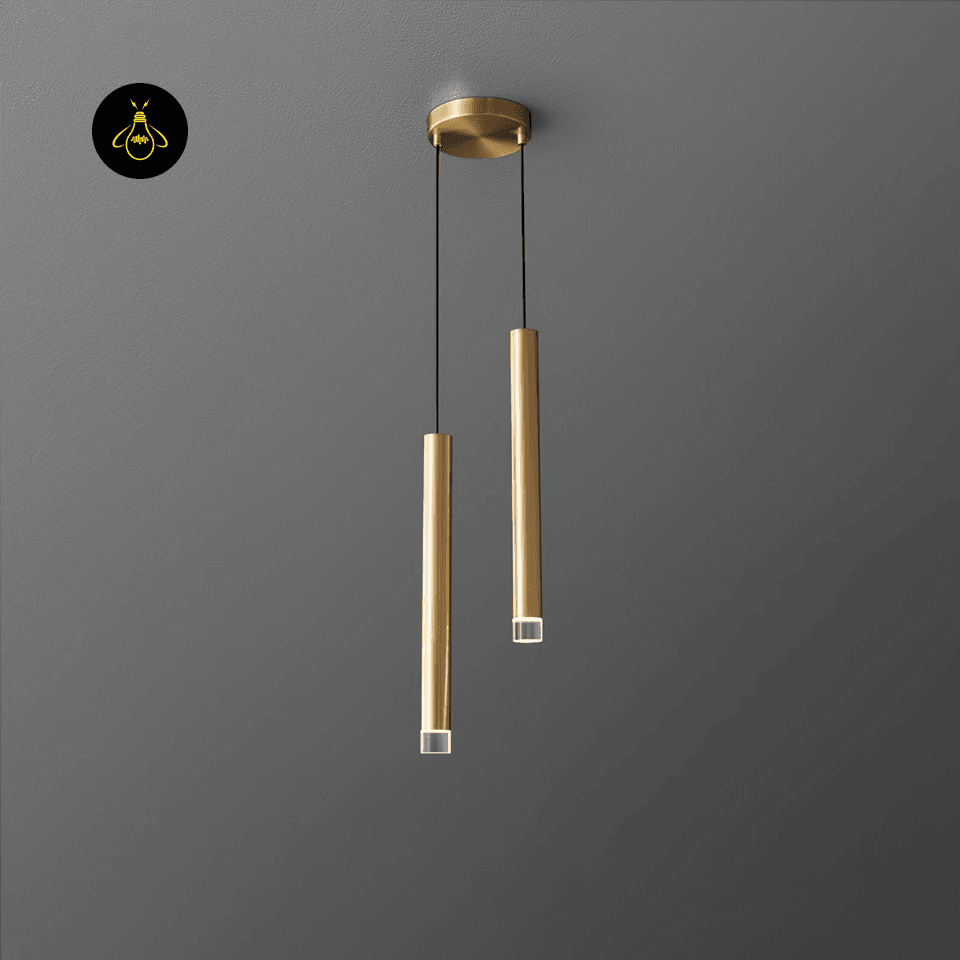 Jagmag Lights Modern Pendant Light | LED | Gold/White | 1/2/3 Heads | Living/Dining Room | Made in India - Fancy and Decorative lights - Brand name jagmag lights