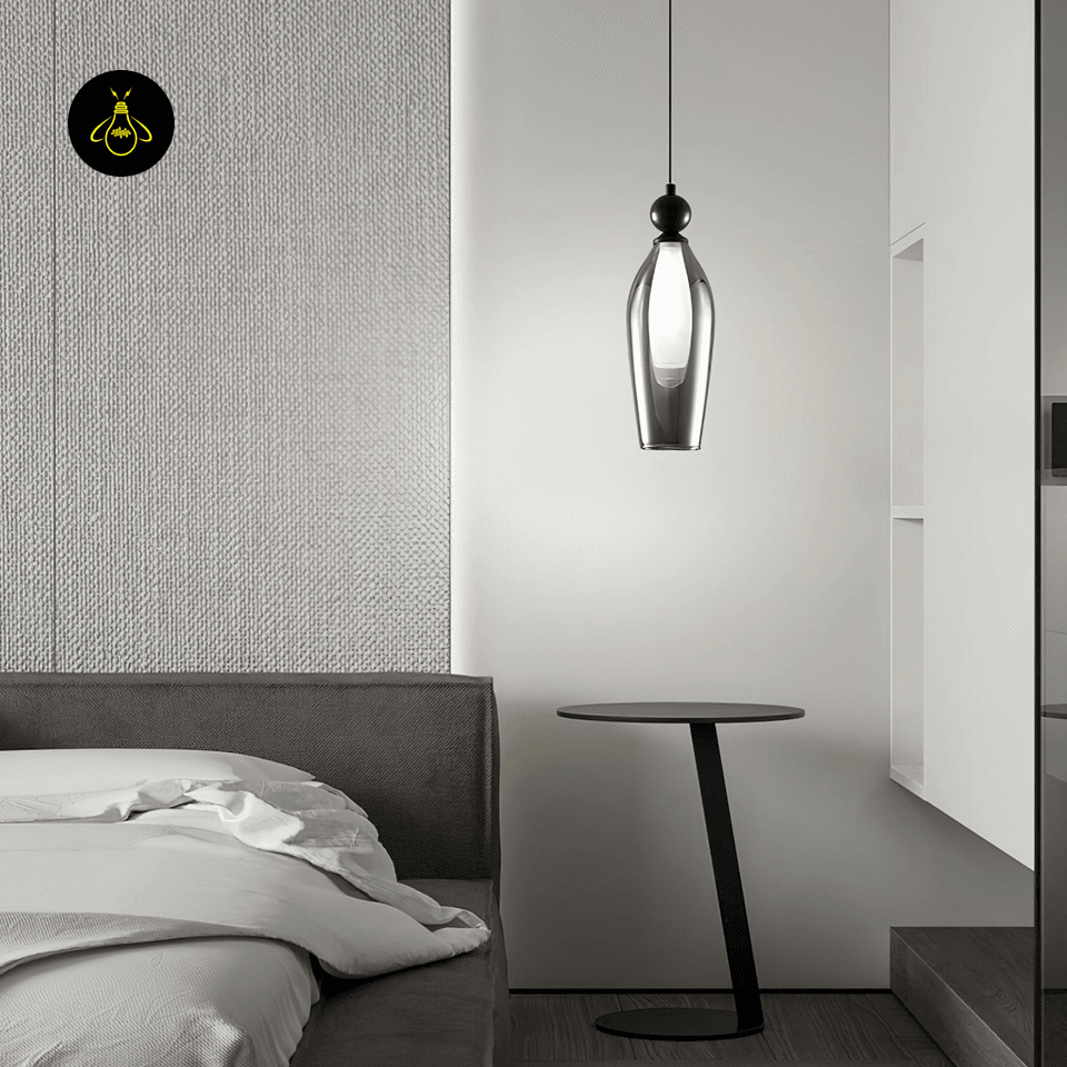 Jagmag Lights Vista Glass Hanging Light | Teardrop Pendant Lamp | Modern Smoked Glass | LED | India - Jagmag Lights