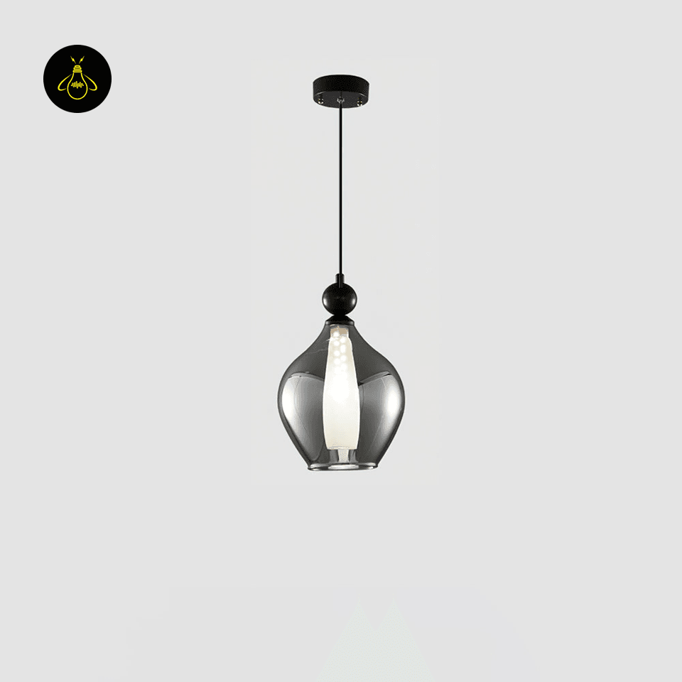 Jagmag Lights Vista Glass Hanging Light | Teardrop Pendant Lamp | Modern Smoked Glass | LED | India - Jagmag Lights