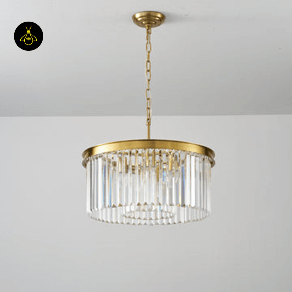 Jagmag Lights Eternal Shine Crystal Chandelier, Satin Gold Finish, for Living Room or Dining Room - Jagmag Lights