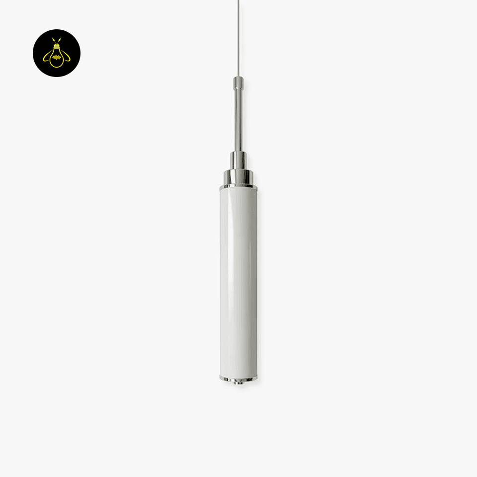 Jagmag Lights Modern Chrome Pendant Light | LED | Small & Sleek | White Shade | Made in India - Jagmag Lights