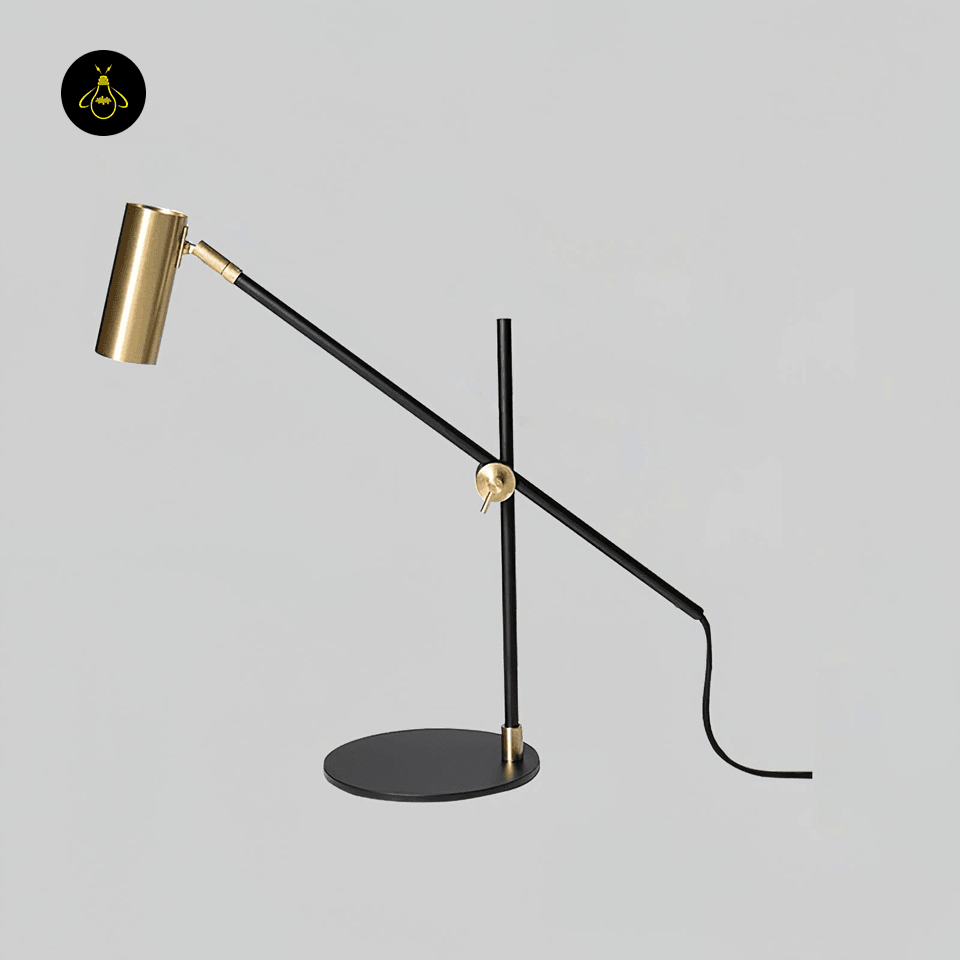 Jagmag Lektor Table Lamp - Articulating Metal Lamp in Gold & Black, 60cm Diameter, for Versatile Lighting - Fancy and Decorative lights - Brand name jagmag lights