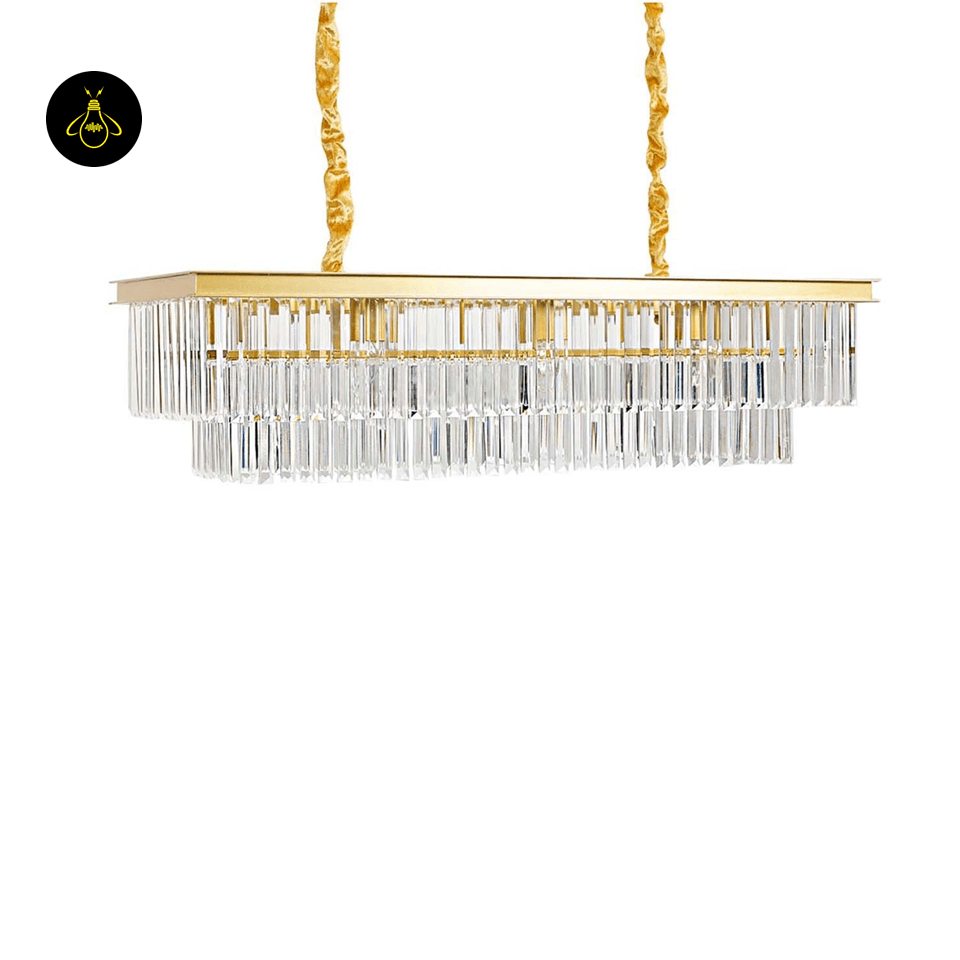 Jagmag Lights Eternal Shine Crystal Chandelier, Satin Gold Finish, for Living Room or Dining Room - Fancy and Decorative lights - Brand name jagmag lights