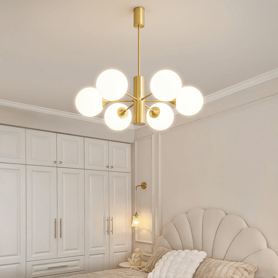 Jagmag Modern Brass Chandelier with 8 Lights, 31.5-Inch Diameter, for Dining Room - Fancy and Decorative lights - Brand name jagmag lights