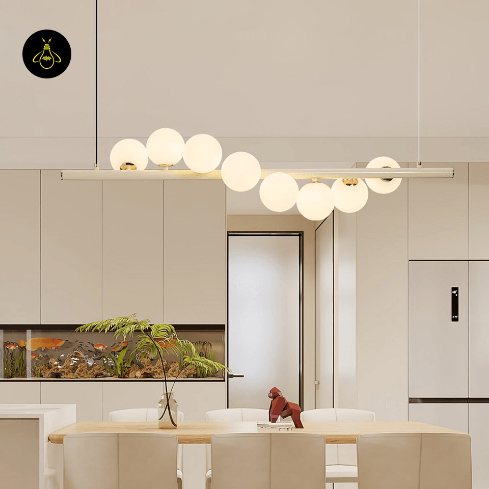 Jagmag Lights Wave Chandelier with Creamy Yellow Finish, 47.2″ Length, Adjustable Height, for Living Room or Dining Room - Jagmag Lights