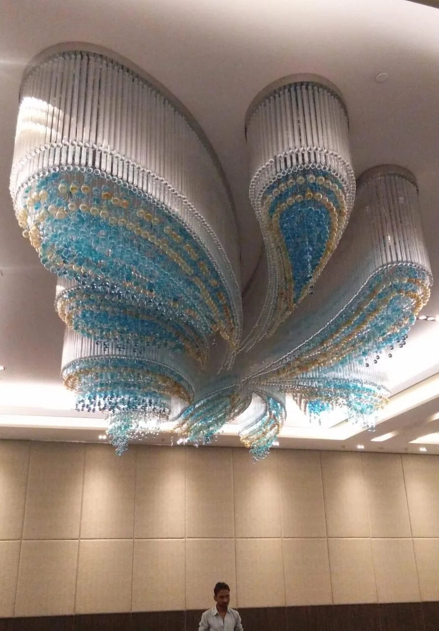 A beautiful crystal chandelier customized by Jagmag lights