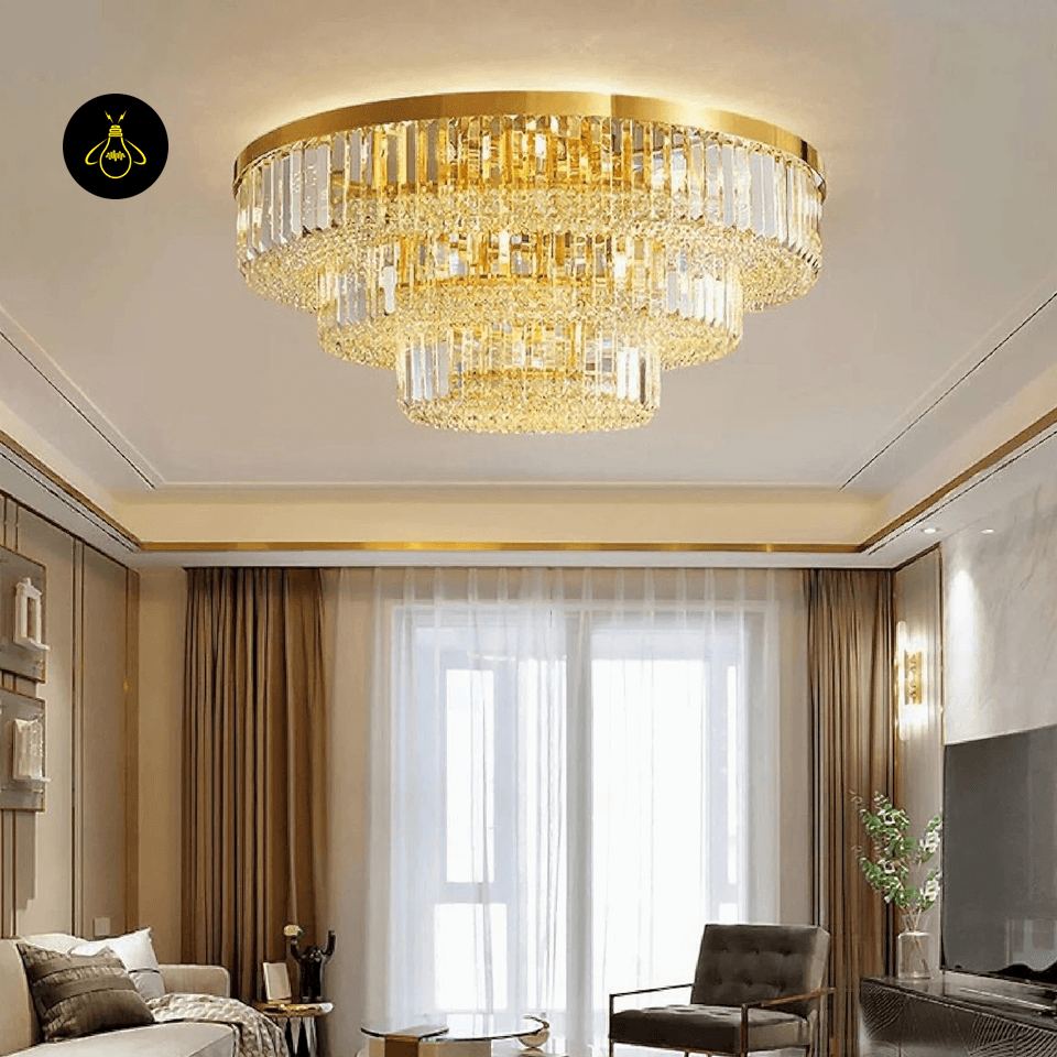 Jagmag Lights Contemporary Crystal Ceiling Chandelier, Modern Design, for Living Room, Dining Room, or Bedroom - Jagmag Lights