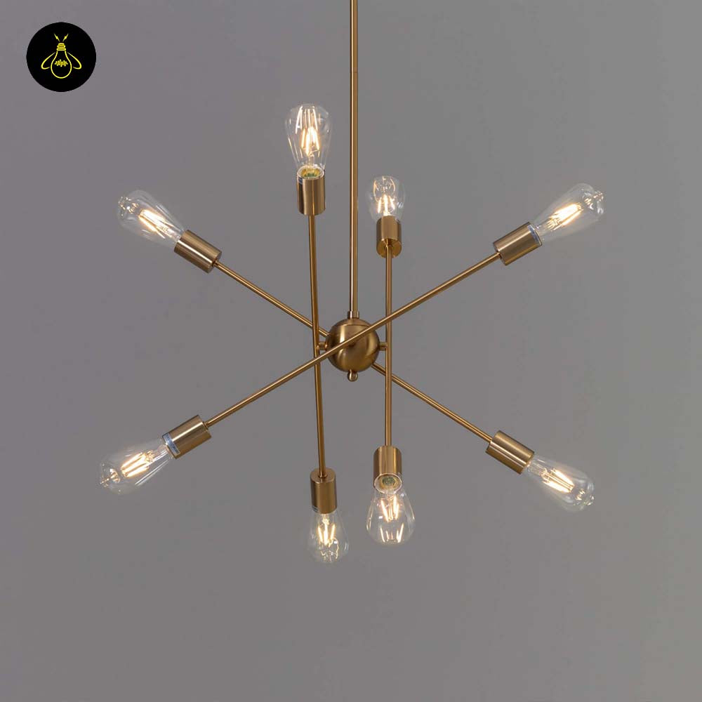 Brass & Glass Pendant Light – Modern Linear Rods | Industrial Pendant for Dining, Living | Jagmag Lights