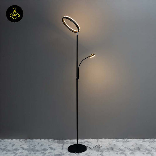 Polyethylene LED Floor Lamp – Black Double Light Design | Floor Lamp for Living Room, Outdoor, Restaurant | Jagmag Lights