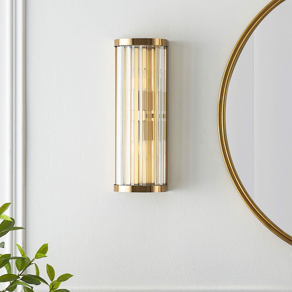 Half‑Cylindrical Ribbed Glass Wall Light – Transparent Pendants | Ribbed Glass Wall Light for Living & Bedroom | Jagmag Lights