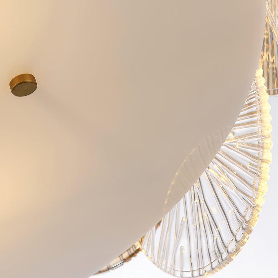 Gold Chandelier with Amber & Clear Glass – Elegant Ceiling Light | Jagmag Lights
