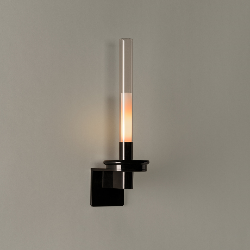 Jagmag Lights LED Light Wall Lamp | Pyrex Glass Shade | Glossy Black Metal Base | Ambient Lighting for Homes and Hotels
