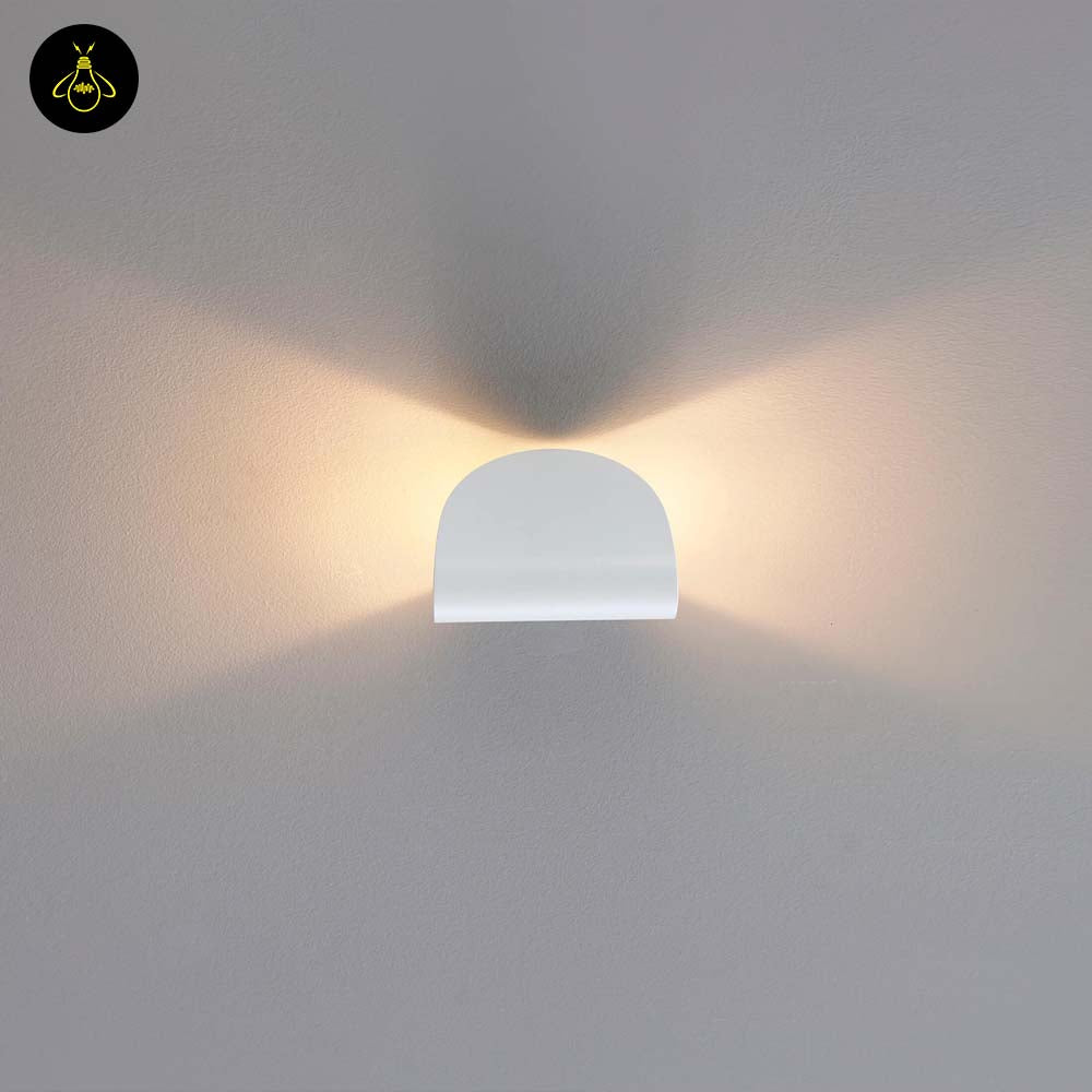 White Aluminum LED Wall Light – Spiral Ribbon IP54 | Wall Lighting for Living Room, Hallways | Jagmag Lights