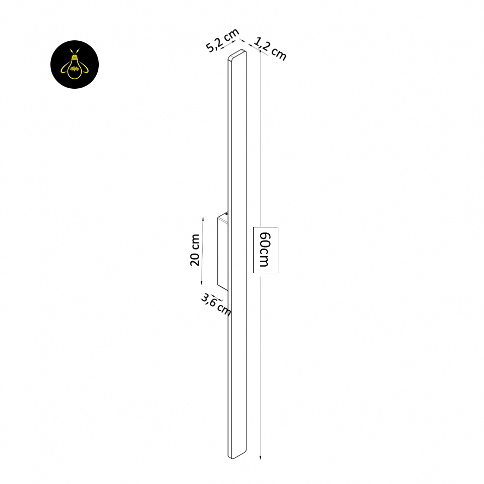 Ultra-Minimalist LED Wall Lamp – Black Slim Bar IP65 | LED Wall Light for Bathrooms & Corridors | Jagmag Lights