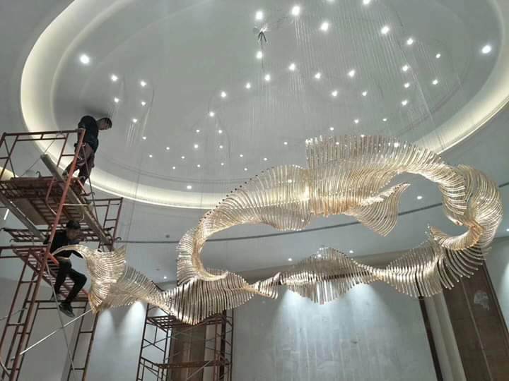Grand Howrah Banquets [Kolkata] - 18 Foot Banquet Hall Crystal Chandeliers - Jagmag Lights