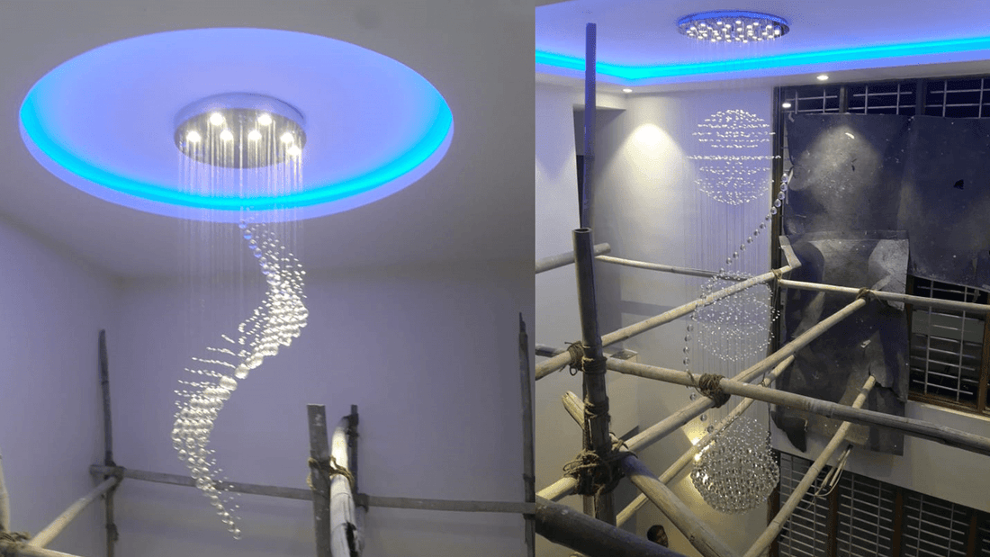 Ranchi's Residential Project - Where Rain Drop Chandeliers Redefined Home Eleganc - Jagmag Lights