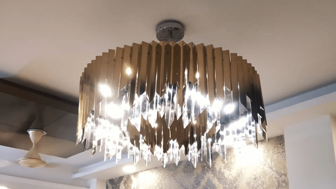 Residential Flat at Delhi- 3 Feet Residential Round Chandelier - Jagmag Lights