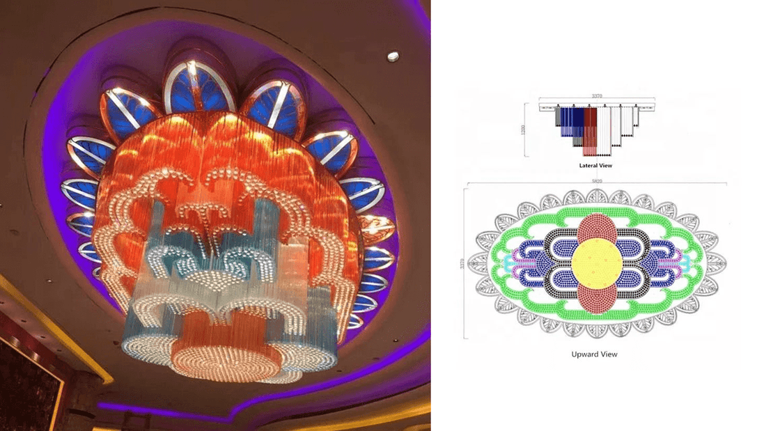 Bangalore's Crown Jewel: A Symphony of Color in a Multi-Colored Crystal Chandelier - Jagmag Lights