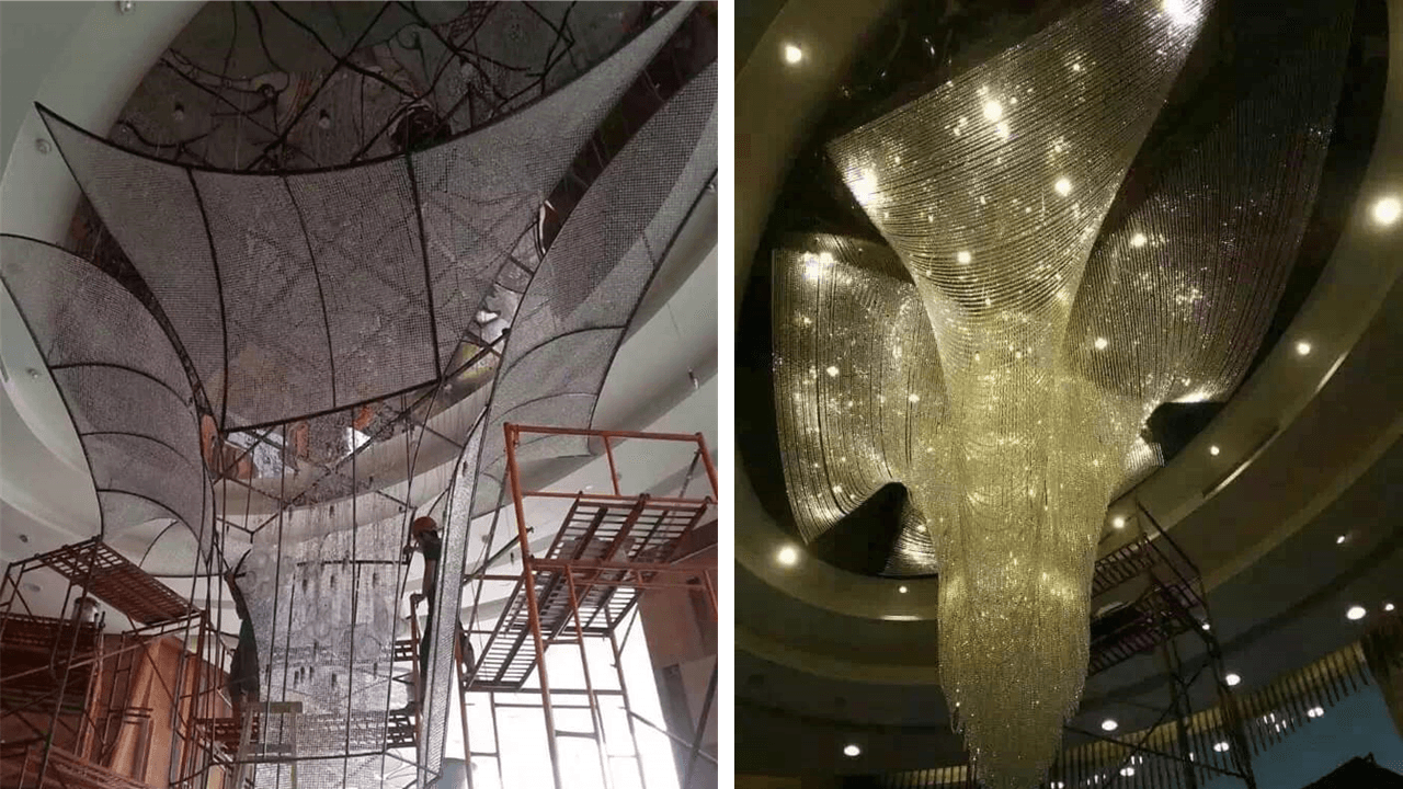 Learn About Astra Lumina [Mumbai] - Countless Hotel Lobby Crystal Chandelier - Brand name Jagmag Lights