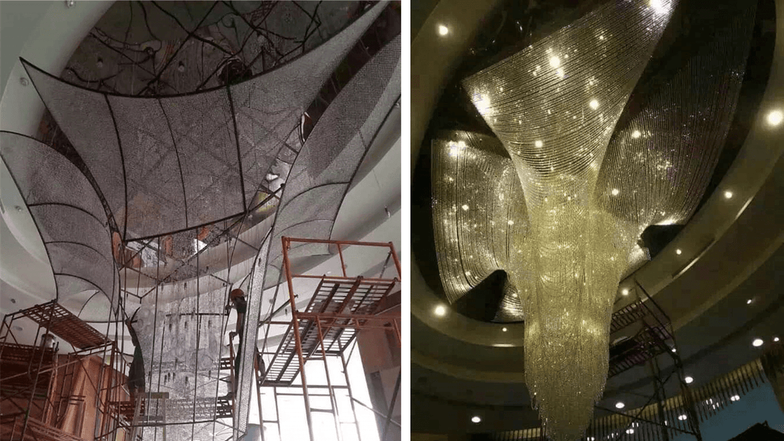 Learn About Astra Lumina [Mumbai] - Countless Hotel Lobby Crystal Chandelier - Brand name Jagmag Lights