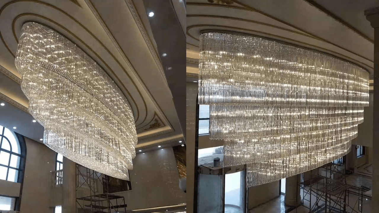Learn About Rajmahal Luminescence [Jaipur] - 18 Foot Hotel Lobby Chandelier - Brand name Jagmag Lights