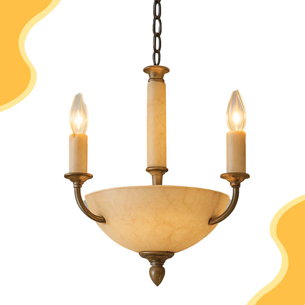 Stone Chandeliers mounted on a clean surface. The background has a vibrant, abstract flowing fluid or wavy pattern design incorporating soft gradients.