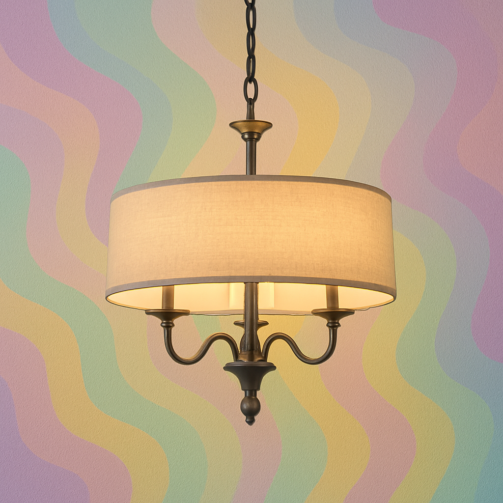 Fabric chandelier, with the background adding an elegant yet modern touch suitable for a category banner