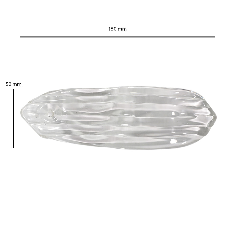 Borosilicate Glass Bamboo Leaf – Gold Finish 150mm | Lighting Component for Chandeliers | 100 pcs in per box